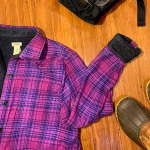 LL Bean fleece lined flannel